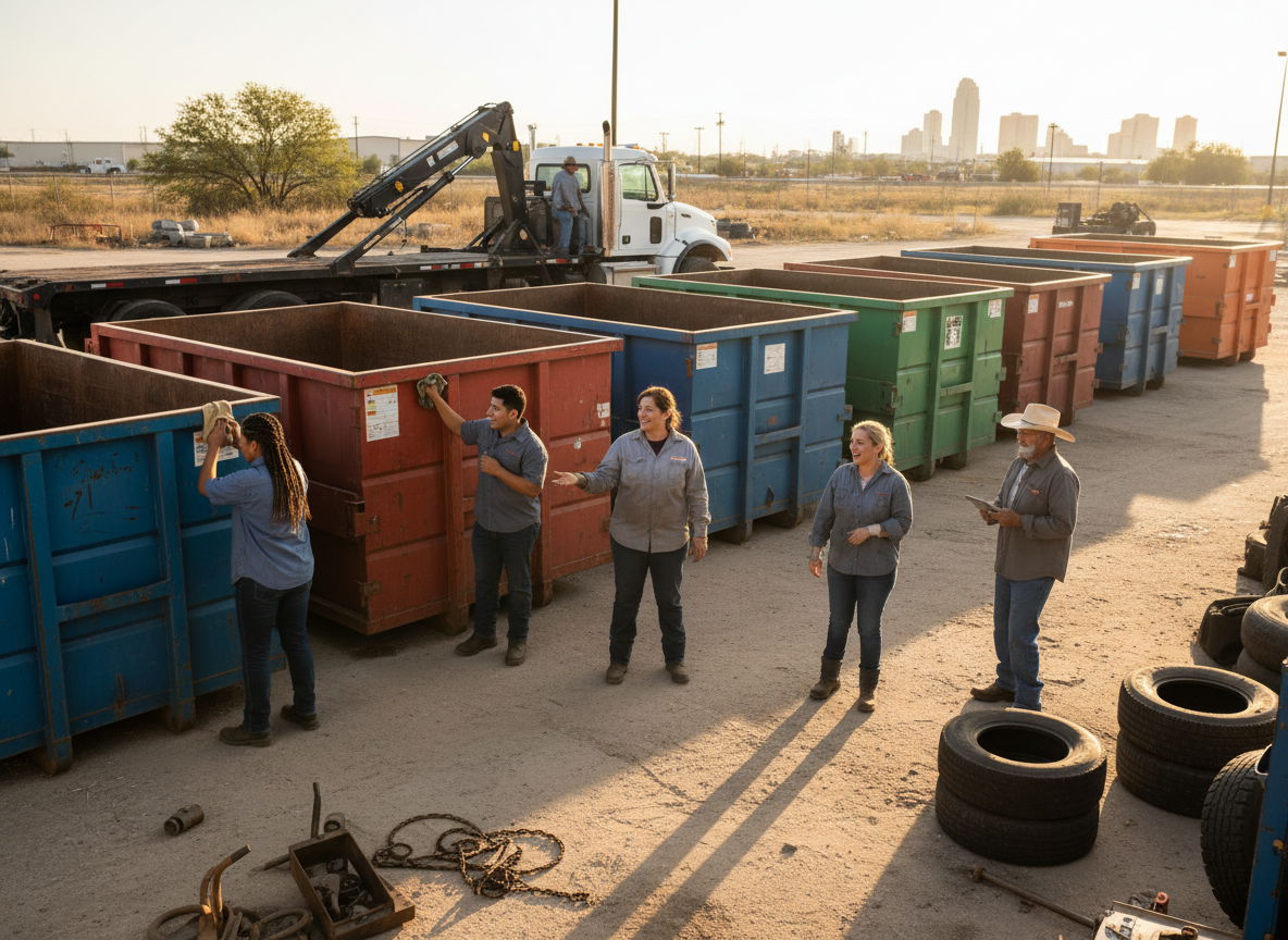 The Laredo Dumpster Rental pros team at work in Laredo
