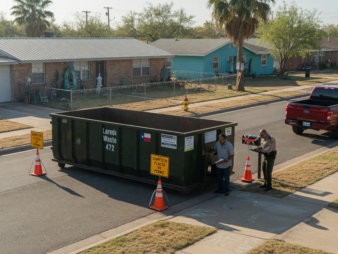 Laredo Rules for Placing a Dumpster on Residential Streets